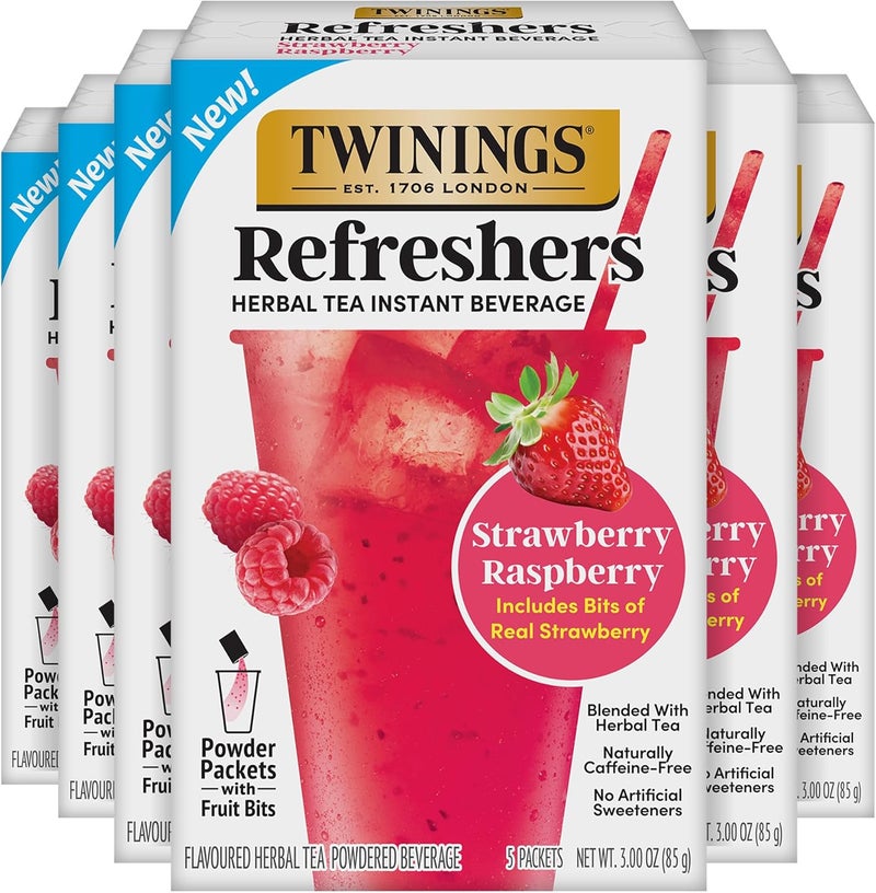 Twinings شاي الأعشاب المنعش بنكهة الفراولة والتوت من توينينغز، مشروب فوري، 5 قطع (عبوة من 6) - Image 1
